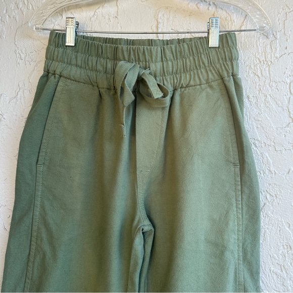 EVERLANE Pants Women XS Canvas Organic Cotton Green Utility Pull‎ On Drawstring - Picture 2 of 8